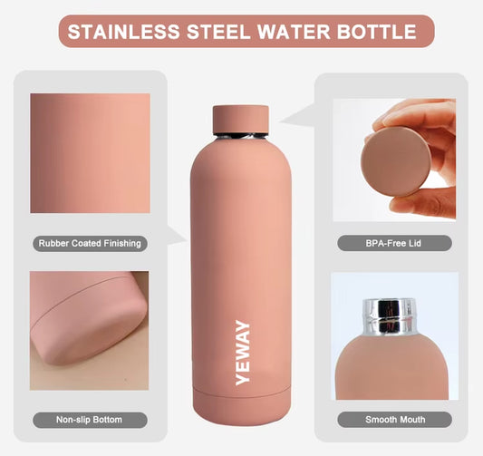 2023 New Bottled Water Matt Finish Gym Women Double Wall Stainless Steel Custom Leak Proof Sport Water Bottle for School